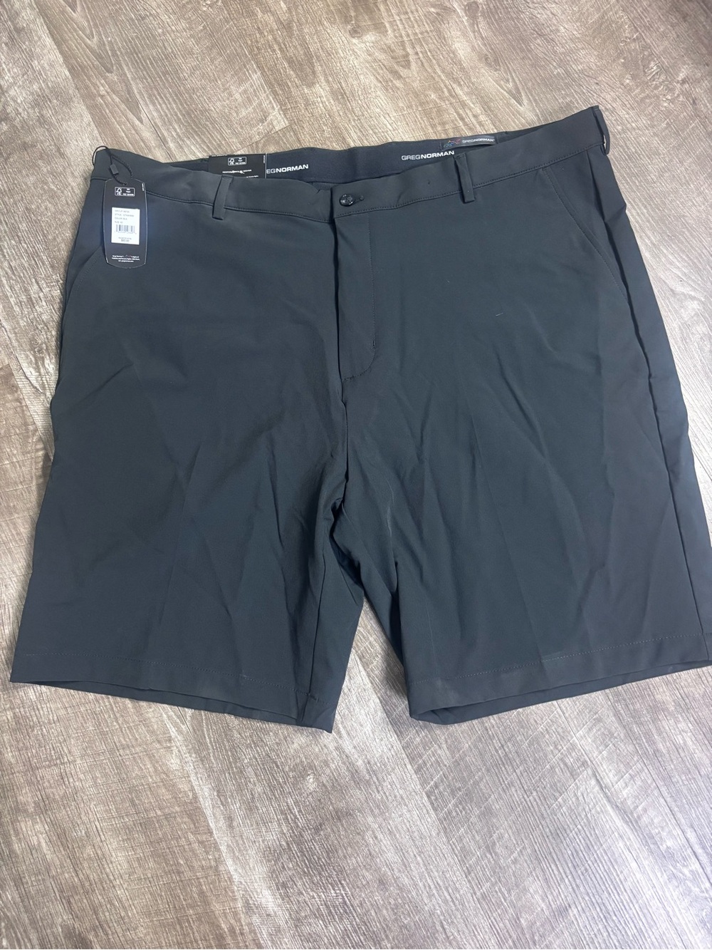 Greg Norman Collection Men's Black Performance Flat-Front Shorts
